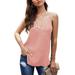 Women's V Neck Lace Tank Tops Trim Spaghetti Strap Camisole Cami Loose Soft Tank Top