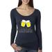 This is My Drinking T-Shirt I wear It Everyday Beer Mug Funny Womens Drinking Scoop Long Sleeve Top, Vintage Navy, Medium