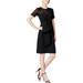 Fame And Partners Womens Illusion Knee-Length Cocktail Dress Black 10