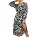 Ma&Baby Women Summer Boho Leopard Long Maxi dress Cocktail Party Dress Sundress