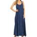 Sakkas Zuri Women's Tank Casual Maxi Stonewashed Long Boho Dress Loose Plain Basic - Navy - L/XL