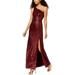 Adrianna Papell Womens Sequined One-Shoulder Evening Dress