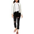 Hudson Womens Distressed High Rise Cropped Jeans Black-Ivory 31