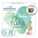 Pampers Pure Protection Natural Diapers, Size 2, 29 Ct