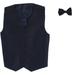 Little Boys Navy Poly Silk Vest Bowtie Special Occasion Set 4T