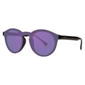 Piranha "Sierra" Womens Retro Shiny Black Frame Sunglasses with Ice Blue Mirror Lens