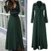 Roseonmyhand Womens Winter Lapel Slim Coat Trench Jacket Long Parka Overcoat Outwear