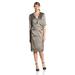 Dana Kay Women's 3/4 Sleeve Ruffle Neck Jacket Dress, Pewter, 16