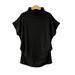 Women's Plus Size Turtleneck Top Batwing Sleeve Short Sleeve T-shirt