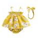 Mjbaby Baby Girls Newborn Clothes Cute Bowknot Striated Sleeveless Dress +Pants + Headband Sets Size XL