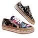 MIARHB Colorful Floral Shoes Colorful Print Lace-up Shallow Mouth Casual Board Shoes