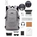 GustaveDesign Laptop Backpack Water Resistant Anti-Theft College Backpack With USB Chargin Port and Lock 17Inch Compurter Backpacks for Women Men, Casual Hiking Travel Daypack "Gray"