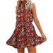 Tuscom Women summer dresses Floral Printed Halter Strapless Ruffle Bandage Casual Dress party wedding dresses