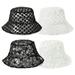 Windfall Women Lace Flower Anti-UV Foldable Fisherman Hat Bucket Cap Summer Seaside Vacation Hat