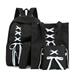 4pcs Canvas Backpack Travel Rucksacks Ribbon School Bag for Teenager Girls