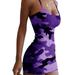 Women's Camouflage Print Mini Cami Bodycon Dress Sexy Sling Mini Dress Club Party Beach Dresses Sundress