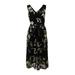 SL Fashions Women's Belted Embroidered Mesh Midi Dress