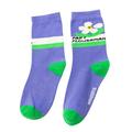 Jocestyle Cotton Adult Pile Heap Socks Flower Elastic Mid-calf Length Socks (Purple)