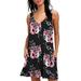 Womens Dresses Floral Sleeveless Beach Holiday Tank Dress Summer Vest Dress Casual Dress Vintage Flower Sundress