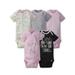 Gerber Baby Girl Assorted Short Sleeve Onesies Bodysuits, 5-Pack