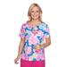 Alfred Dunner Womens Plus-Size Women'S Lively Floral Print Short Sleeve Knit Top