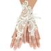 Sparkle and Bash Fingerless Long Lace Bridal Gloves with Rhinestones for Wedding Party (8 in, White)