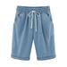 S-XXXXXXL Women Elastic Waist Bermuda Shorts Plus Size Short Trouser Pocket Cropped Sports Beach Short Pants