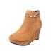 LUXUR Women's Joy Ankle Booties Shoes - Ladies Everyday Casual Boots with Anti-Slip Rubber PU Support