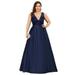 Ever-Pretty Women's Formal Dress Sleeveless Evening Party Plus Size Maxi Dress 08392 Navy Blue US14