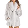 Womens Faux Fur Coat Parka Jacket Long Trench Winter Warm Thick Outerwear Overcoat