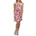 24Seven Comfort Apparel Morgan Floral Cap Sleeve Fit and Flare Dress