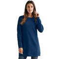 ellos Women's Plus Size Lace Trim Sweatshirt Tunic