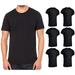 BILLIONHATS 6 Pack Mens Cotton Short Sleeve Lightweight T-Shirts, Bulk Crew Tees for Guys, Black Colors Bulk Pack (Medium)