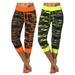 (2 Packs) Juniors' Plus Size Camo Sports Yoga Crop Jeggings High Waist Tummy Control Oversized Camouflage Pants