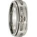 JbSP- Titanium Ridged Edge 8mm Laser Design Brushed & Polished Band