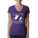 Bears Love People They taste Like Chicken Womens Humor Slim Fit Junior V-Neck Tee, Purple Rush, X-Large