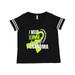 Inktastic I Wear Lime For My Grandma Lymphoma Awareness Adult Women's Plus Size V-Neck Female Football Black and White 1X