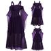 Toyfunny Womne Plus Size Cold Shoulder Butterfly Sleeve Lace Up Halloween Dress