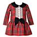 Newborn or Toddler Girls Red Plaid Holiday Christmas Dress 12 months