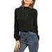 Allegra K Women's Ruffle Mock Neck Long Sleeve Knit Pullover Sweater