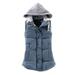 Women Vest Female Warm Sleeveless Jacket Cotton Solid Hooded Vest for Outerwear
