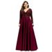 Ever-Pretty Women's Plus Size V-Neck Wedding Party Dresses for Women 00817 Burgundy US20