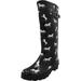 Norty Women's Rain Boots Hurricane Wellie - Glossy Printed Waterproof Hi-Calf Rainboots 40855-10B(M)US Horse/Black Glossy