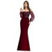 Ever-Pretty Women's Plus Size Mermaid Bodycon Mother of the Bride Dresses for Women 00711 Burgundy US22