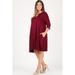 Women's plus size dress with a relaxed fit key-hole design plus size casual fashion dress with side pockets