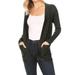 Women's Comfy Open Front Long Sleeves Side Pockets Solid Casual Knit Cardigan