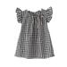 Little Girls Summer Princess Dress Plaids Round Neck Bowknot Dresses