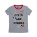DC Comics Wonder Woman, Supergirl, and Batgirl Logos Glitter Graphic T-Shirt (Little Girls & Big Girls)