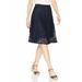 Adrianna Papell Women's Fit and Flare lace Skirt, Blue Moon, Large