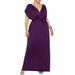 Avamo Summer Casual Beach Sundress Women Plus Size Short Sleeve V Neck Dress Solid Color Waist Belt Cocktail Party Long Maxi Dresses